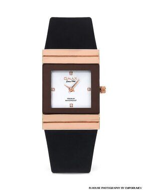 Omax F008 Square Japan Quartz Analog Base Metal Brown Case Women's Watch (0065)